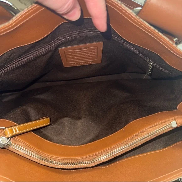 Coach Y2K Demi Signature Print Brown Soho Buckle Leather Canvas Tote Bag - Picture 12 of 16